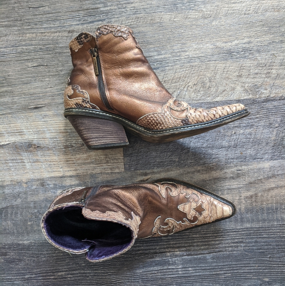Donald J Pliner Western Couture Snakeskin Booties